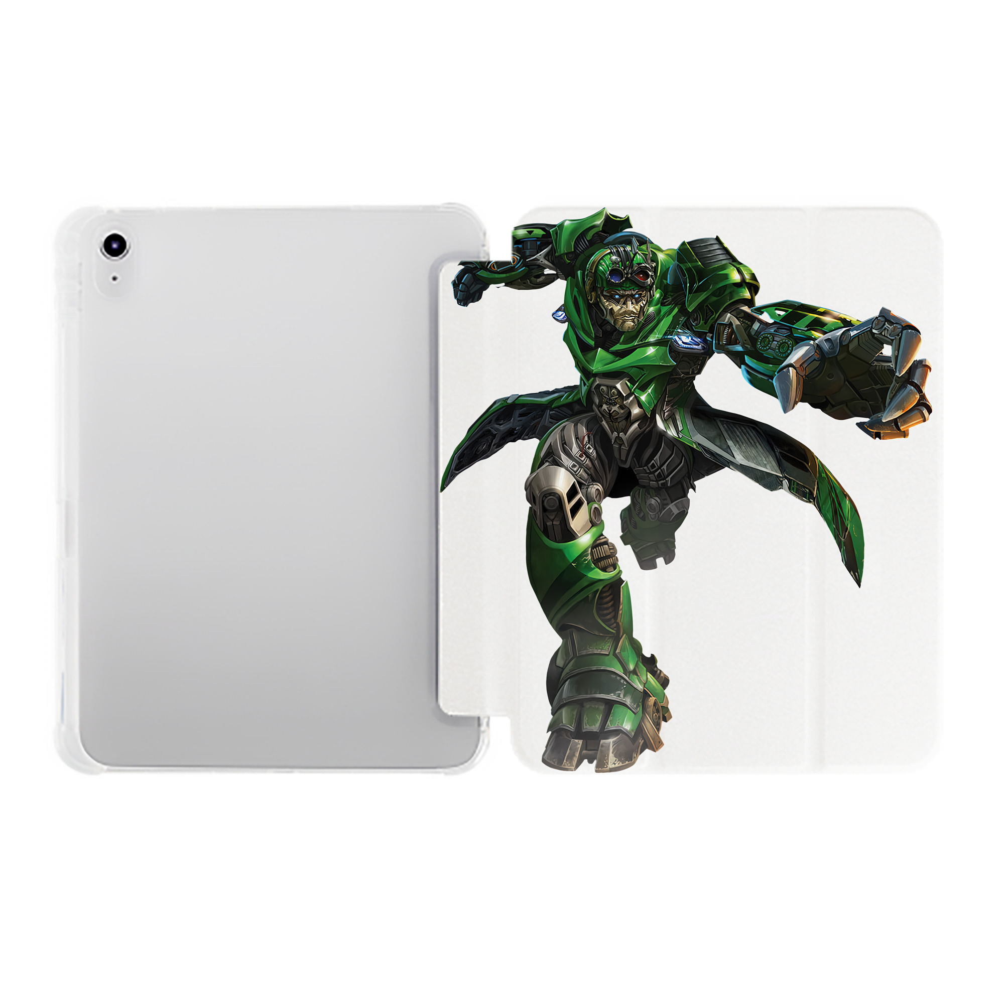 （画像用） Transformers トランスフォーマー IPad ケース ペン収納付き 三つ折りスタンド PUレザー×シリコン 対応機種9.5/10.5/10.9インチ